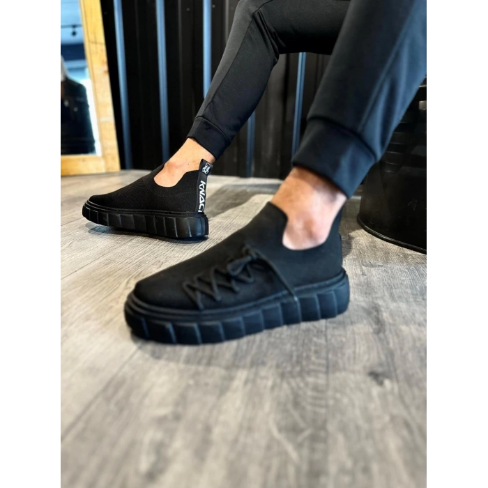 Yüksek Taban Günlük Ayakkabı  Siyah (Siyah Taban)