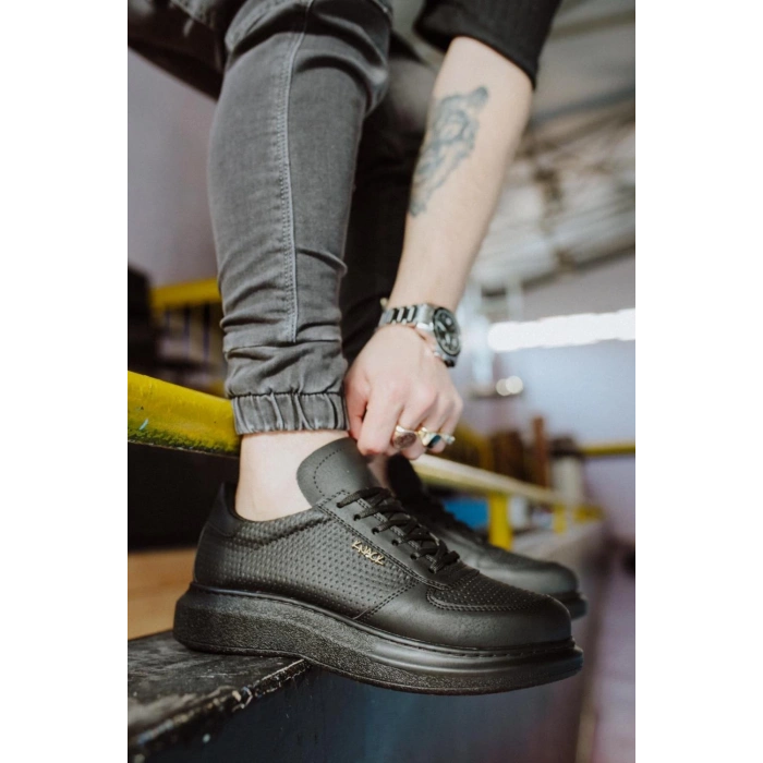 Yüksek Taban Günlük Ayakkabı  Siyah (Siyah Taban)