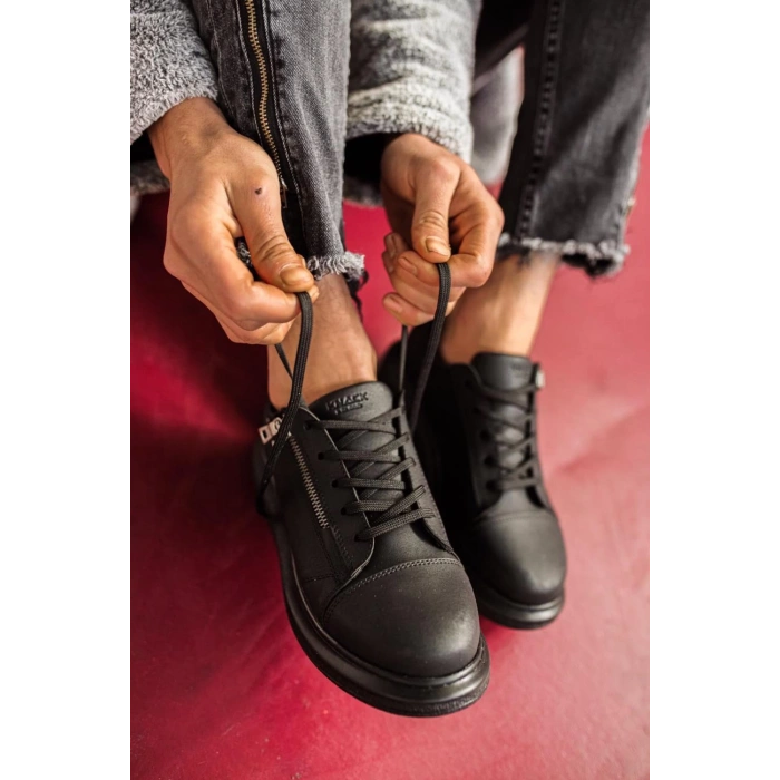 Yüksek Taban Günlük Ayakkabı  Siyah (Siyah Taban)