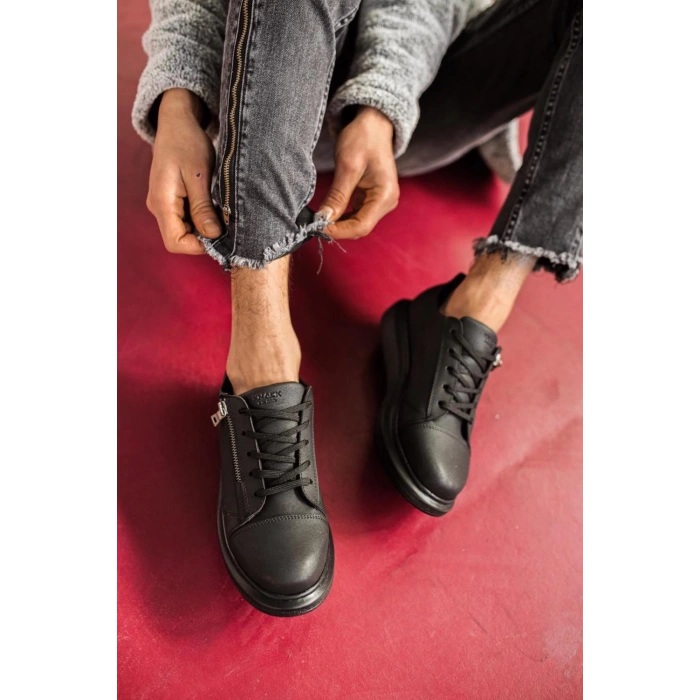 Yüksek Taban Günlük Ayakkabı  Siyah (Siyah Taban)