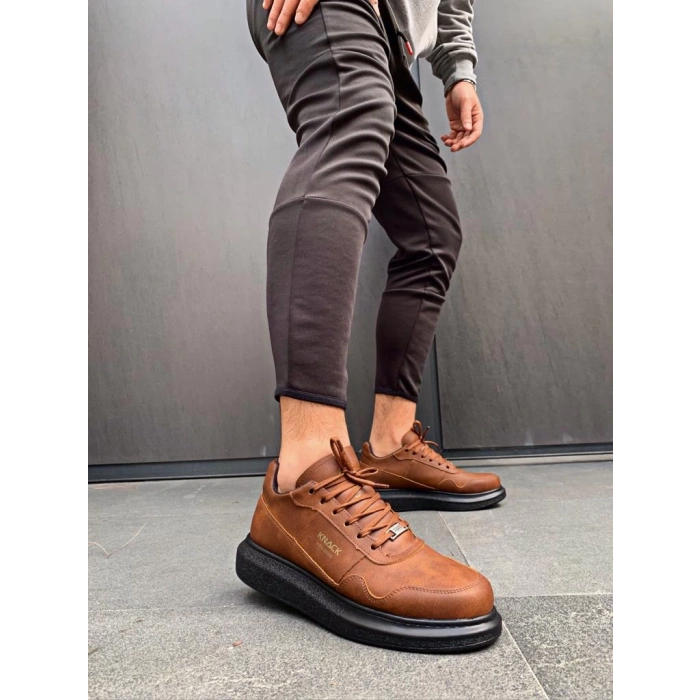 Yüksek Taban Günlük Ayakkabı  Taba (Siyah Taban)