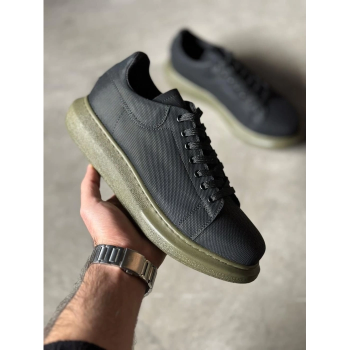 Yüksek Taban Günlük Ayakkabı Tırtıklı  Siyah