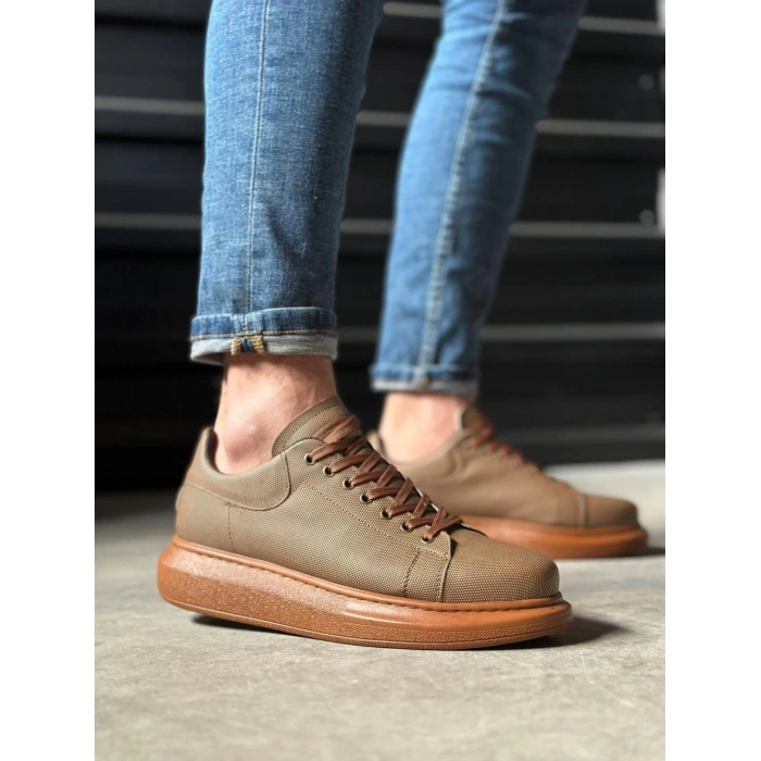 Yüksek Taban Günlük Ayakkabı Tırtıklı  Taba
