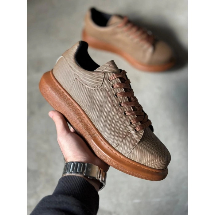 Yüksek Taban Günlük Ayakkabı Tırtıklı  Taba