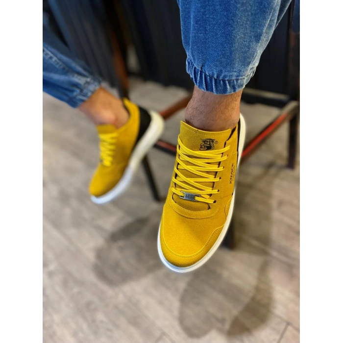 Yüksek Taban Günlük Süet Ayakkabı  Sarı