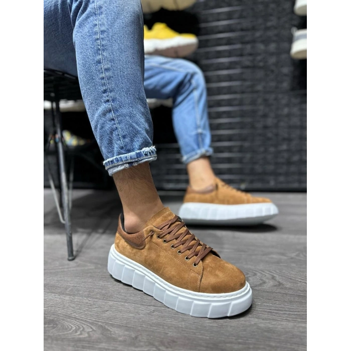 Yüksek Taban Günlük Süet Ayakkabı   Taba
