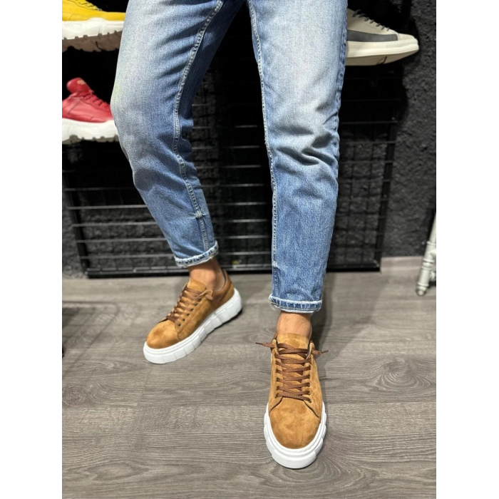 Yüksek Taban Günlük Süet Ayakkabı   Taba