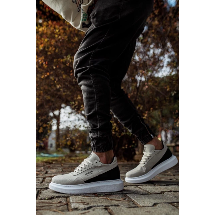 Yüksek Taban Günlük Süet Ayakkabı  Taş