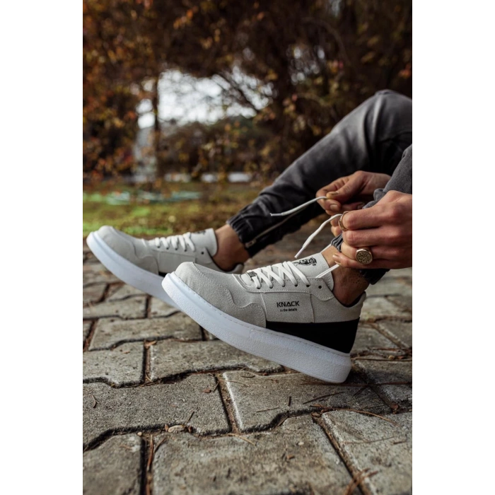 Yüksek Taban Günlük Süet Ayakkabı  Taş