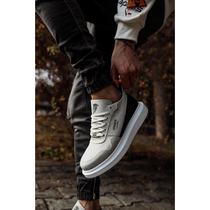 Yüksek Taban Günlük Süet Ayakkabı  Taş