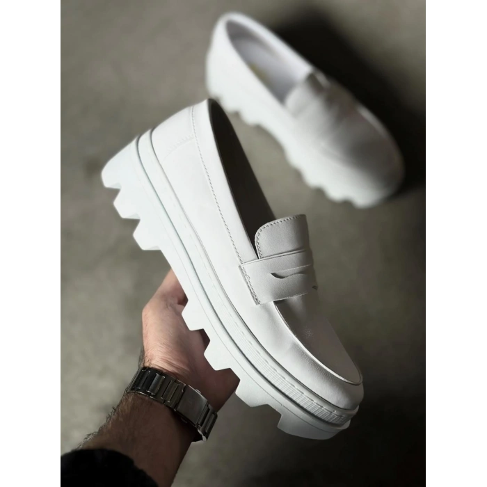 Yüksek Taban Klasik Ayakkabı  Beyaz