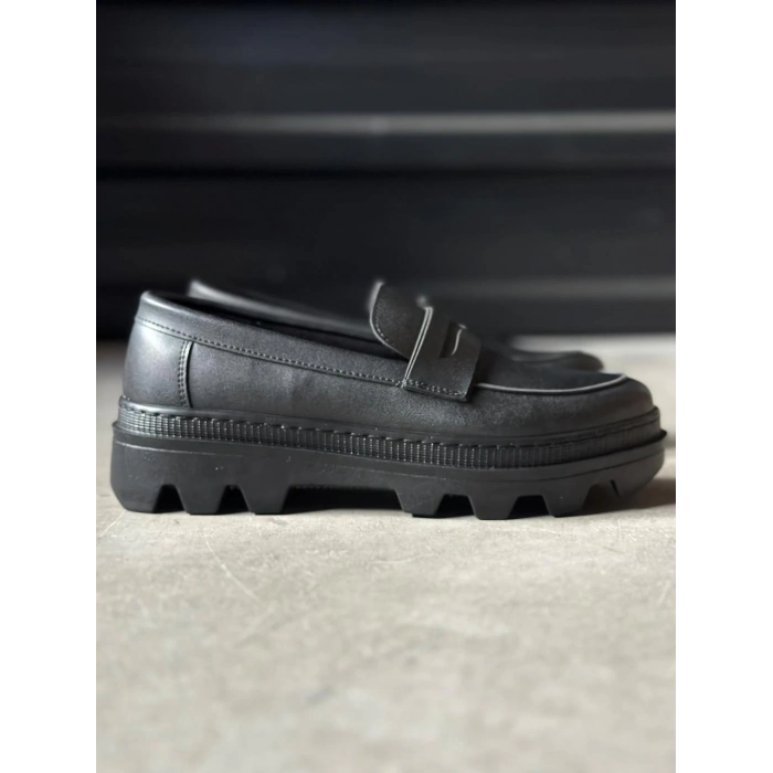 Yüksek Taban Klasik Ayakkabı  Siyah (Siyah Taban)