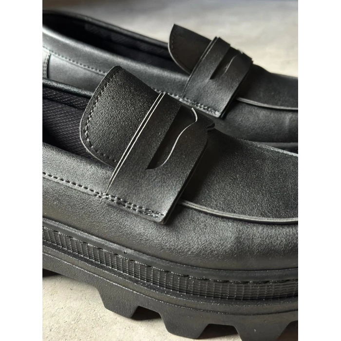 Yüksek Taban Klasik Ayakkabı  Siyah (Siyah Taban)