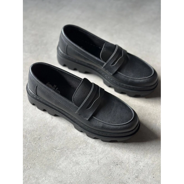 Yüksek Taban Klasik Ayakkabı  Siyah (Siyah Taban)