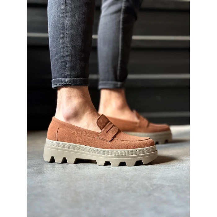 Yüksek Taban Klasik Ayakkabı  Taba Süet