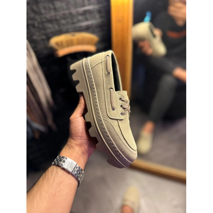 Yüksek Taban Klasik Ayakkabı  Vizon Süet