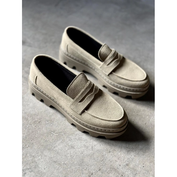 Yüksek Taban Klasik Ayakkabı  Vizon Süet