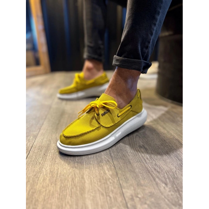 Yüksek Taban Mevsimlik Keten Ayakkabı  Sarı