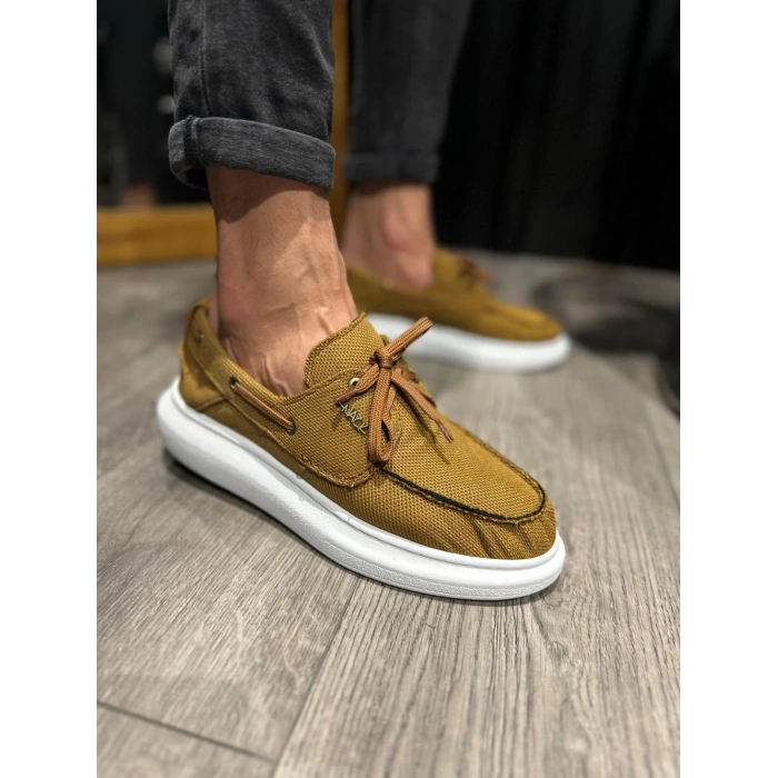 Yüksek Taban Mevsimlik Keten Ayakkabı  Taba