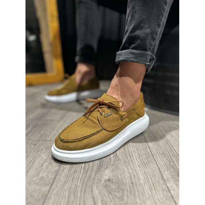 Yüksek Taban Mevsimlik Keten Ayakkabı  Taba