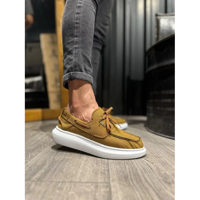 Yüksek Taban Mevsimlik Keten Ayakkabı  Taba