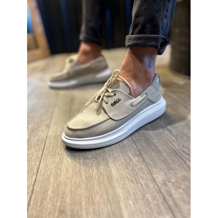 Yüksek Taban Mevsimlik Süet Ayakkabı  Taş