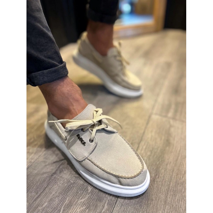 Yüksek Taban Mevsimlik Süet Ayakkabı  Taş