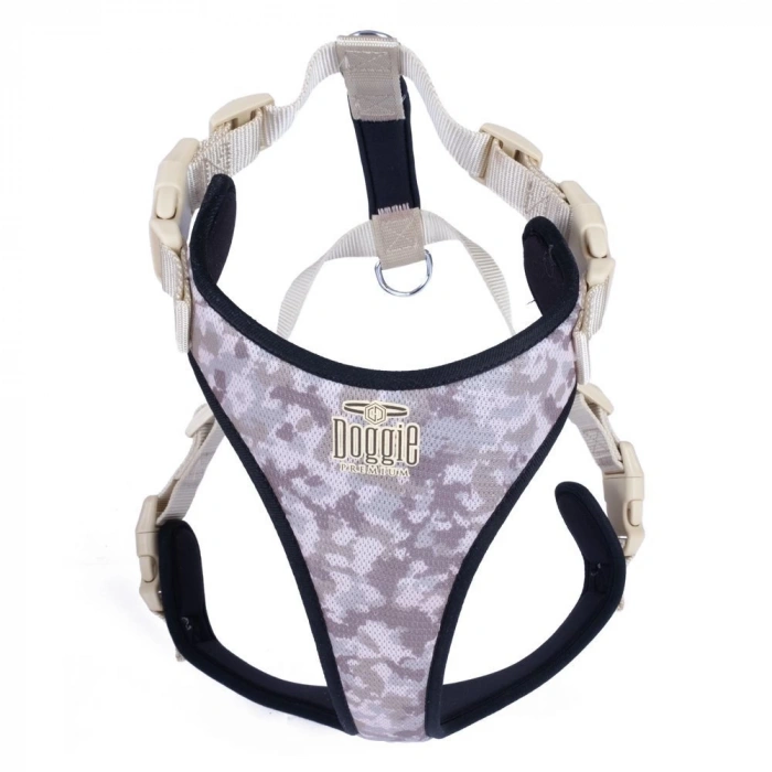 Yumuşak Softlu Köpek Göğüs Tasması 45/55 cm Kamuflaj Açık