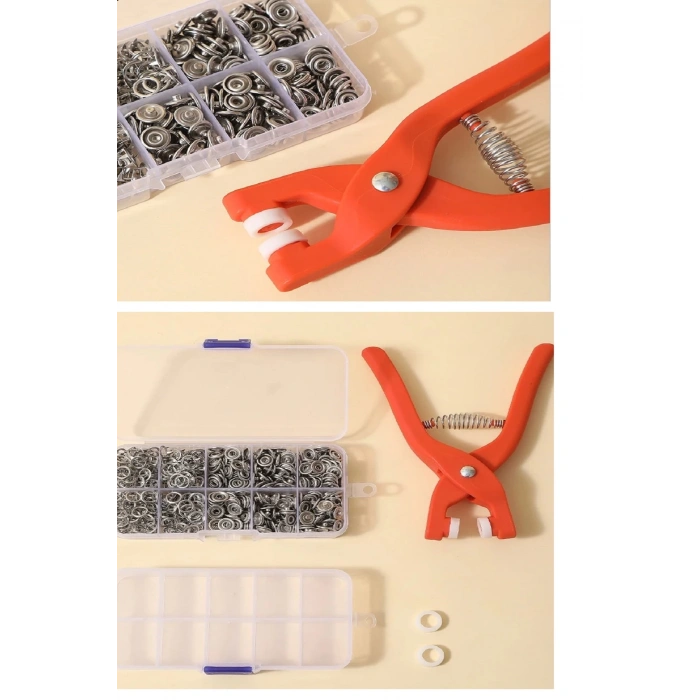 Yuvarlak Hlı Kuş Gözü Pensesi 9.5 Mm - Saklama Kutulu Bebek Elbise Çıtçıt Montaj Seti