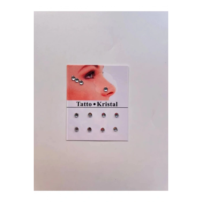 Yüz Taşı Kristal - B, Vücut Taşı, Tattoo Makyaj Taşı, Yapışkanlı, 12 Adet