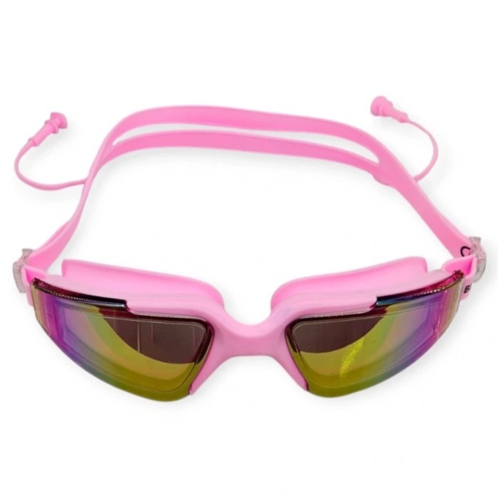 Yüzücü Gözlüğü Silikon Kulaklıklı PEMBE - 1710