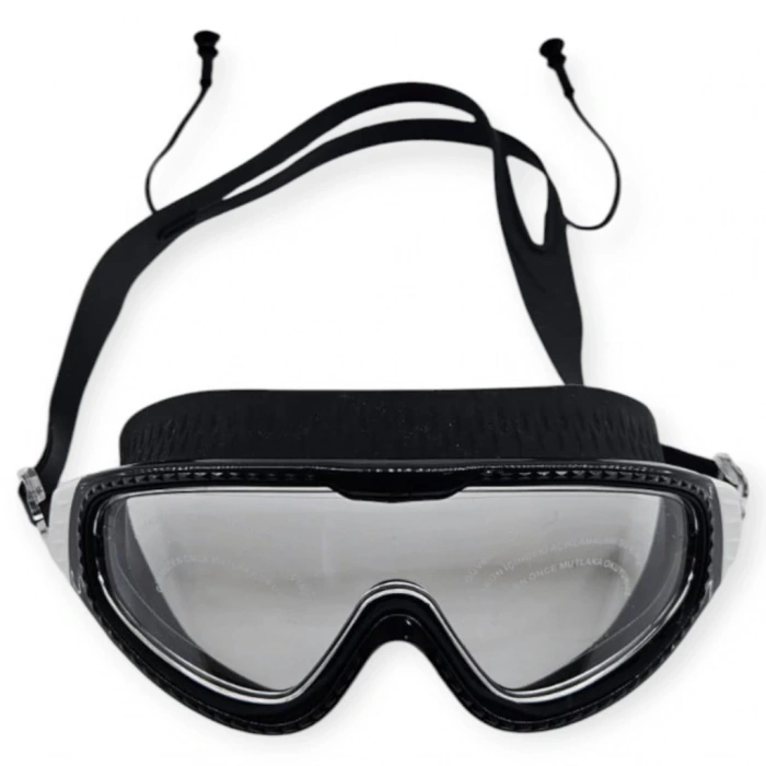 Yüzücü Gözlüğü Silikon Kulaklıklı SİYAH - AF108