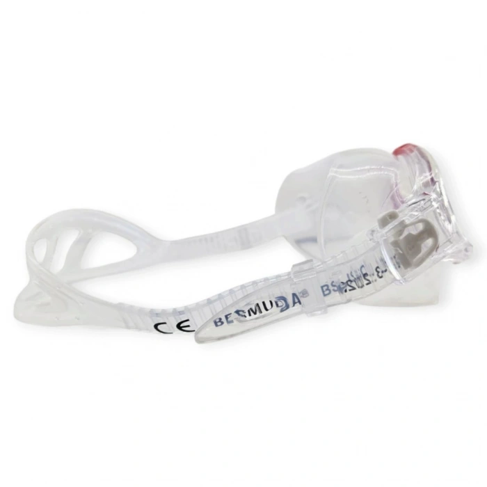 Yüzücü Sörf Gözlüğü Kulaklık Hediyeli BEYAZ/KIRMIZI - 8170