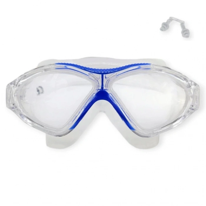 Yüzücü Sörf Gözlüğü Kulaklık Hediyeli BEYAZ/MAVİ - 8170