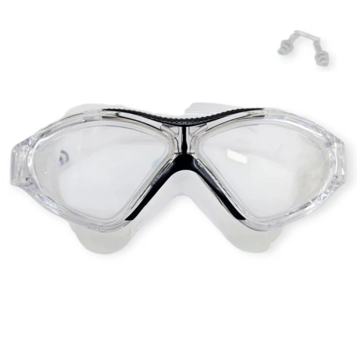 Yüzücü Sörf Gözlüğü Kulaklık Hediyeli BEYAZ/SİYAH - 8170