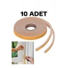 10 Adet Kapı Pencere Isı Yalıtım Süngeri Yapışkanlı Pencere Rüzgar Bandı 18MM x 2,5 MT