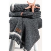 3lü Jakarlı Havlu Seti Denim Antrasit 50x90 8680108067352