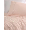 3D Nakışlı Çift Kişilik Saten Nev Takımı Lesley Pudra