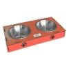 Ahşap Sehpalı İkili Devrilmez Kedi Köpek Su Ve  Kabı 34 cm - 300 ml Tcu