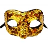 Altın Renk Payetli Pullu Parti Maskesi B Venedik