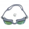 Aynalı Yüzücü Gözlüğü Silikon Kulaklık Hediyeli  GRİ - 9009-M