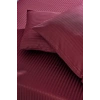 Basic Stripe Tek Kişilik Fitted Micro Saten Çarşaf ve 1 Yastık Kılıfı Bordo