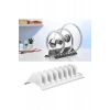 Beyaz - 8 Bölmeli Tencere Kapak Rafı - Simple Tabaklık - Kapak Organizeri