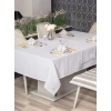 Beyaz 8 Parça Keten Masa Örtüsü