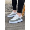 Beyaz Gri Ortopedik Taban Erkek Casual Ayakkabı