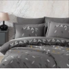 Çift Kişilik Poplin Premium Nakışlı Nev Lidia Gri