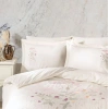 Çift Kişilik Poplin Premium Nakışlı Nev Emilia Krem