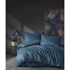 Çift Kişilik Saten Nev Takımı Elegante Stripe Mavi
