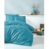 Çift Kişilik Saten Nev Takımı Elegante Stripe Turkuaz