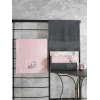 Colorful %100 Pamuk Hamam Havlu Seti Antrasit Pembe